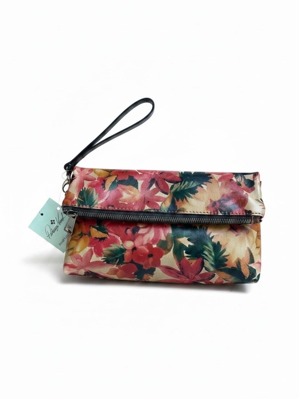 Patricia Nash Valerie Leather Wristlet Clutch Spring Multi Floral Cottagecore